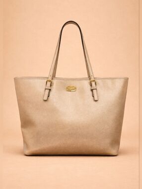 Michael Kors Jet Set Travel Large Saffiano Leather Tote Pale Gold NWT